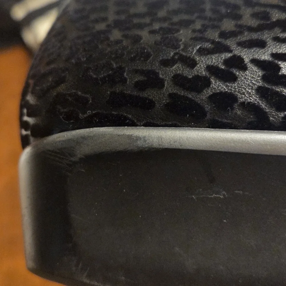 SAS Women's Bliss Black Leopard Slip On Wedge Shoes Size 7 Wide